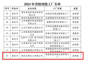 泰安圣奧獲評(píng)2024年山東省智能工廠(chǎng)稱(chēng)號(hào)